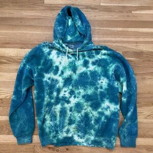 Artist Union Men's Blue Tie-Dye Hoodie size Large